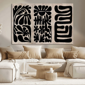 Canvas Print Wall Art Abstract Art Boho, Framed Boho Art