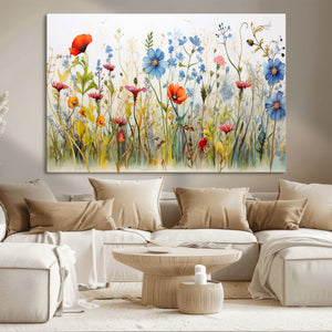 Colorful Wildflower Canvas Wall Art - Vibrant Floral