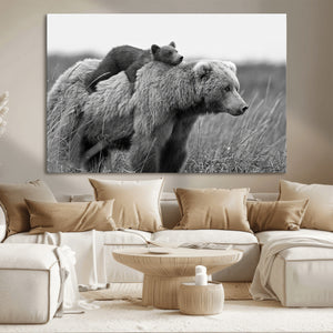 Bear and Cub Wall Art Canvas | 399 Bear Cub