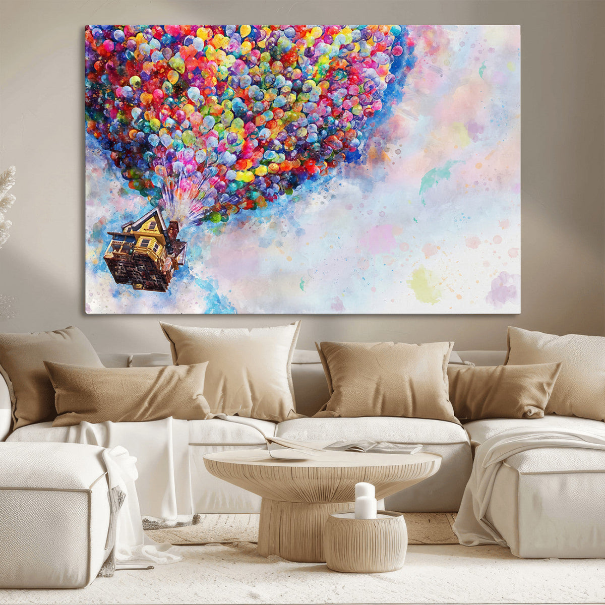Don't Look Up Movie Canvas Wall Art - Vibrant Floating House