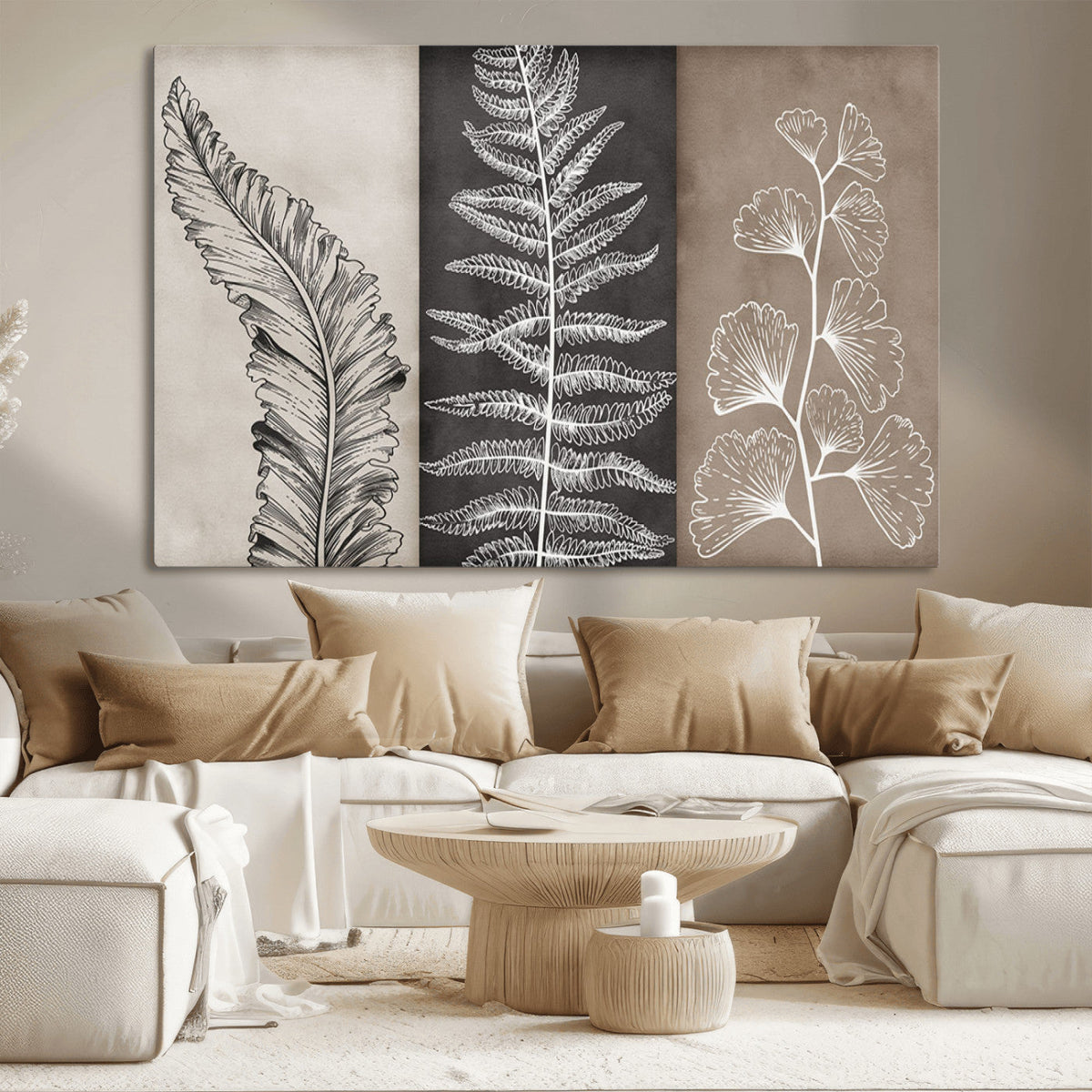 Minimalist Botanical Wall Art Canvas Print, Framed and Ready