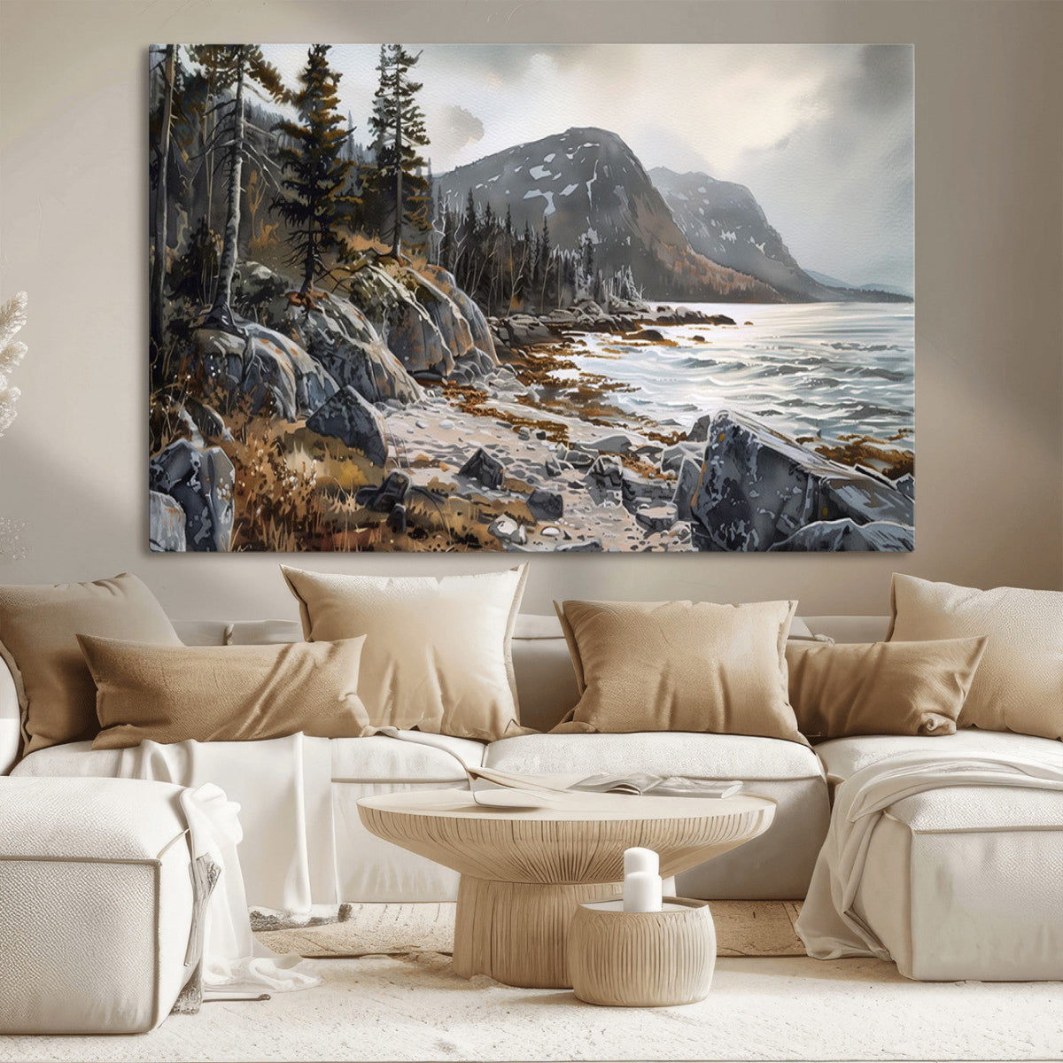 Serene Coastal View of Acadia National Park - Stunning