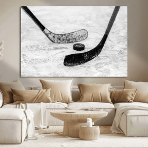 Winter Ice Hockey Sport Canvas Wall Art Print - Hockey Wall