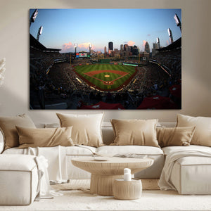 PNC Park Evening Game Triple Canvas Wall Art - Pittsburgh