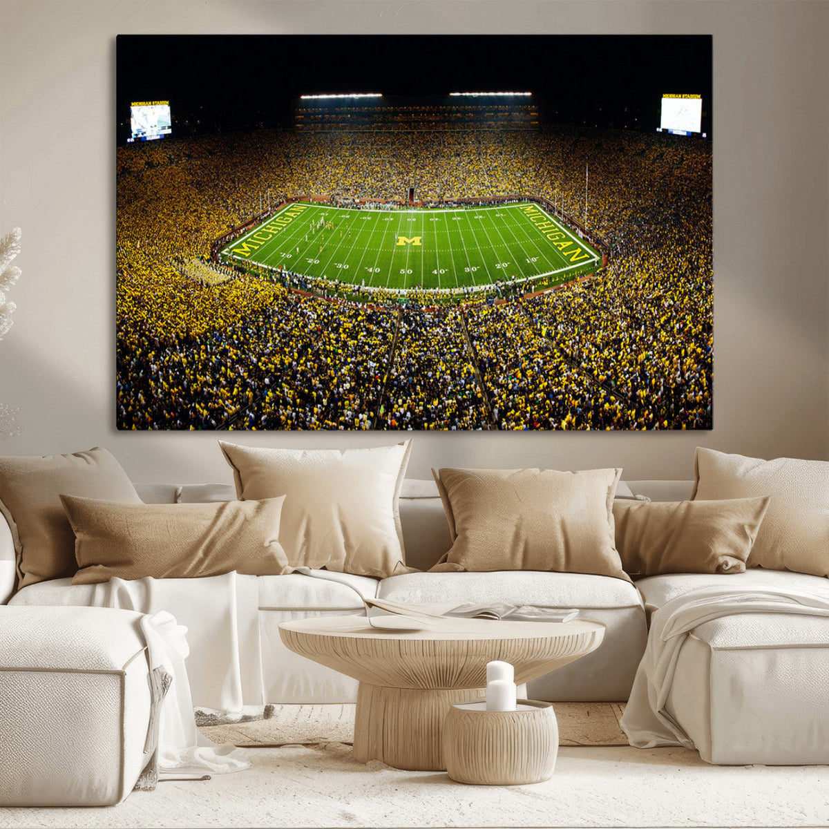 Stadium in Michigan Wall Art Canvas Print, Framed American