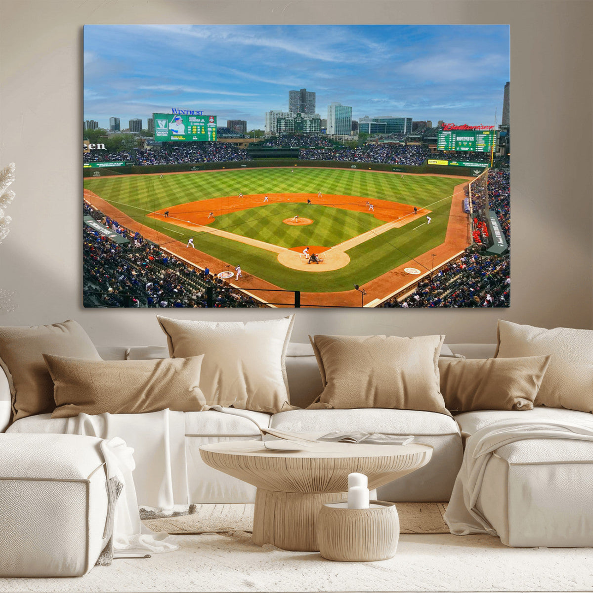 Wrigley Field Chicago Cubs Panoramic Canvas Print –