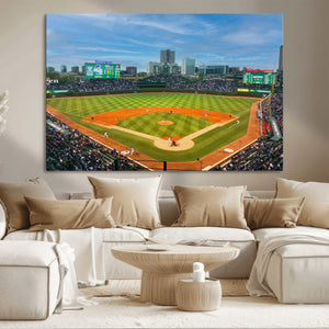 Wrigley Field Chicago Cubs Panoramic Canvas Print –