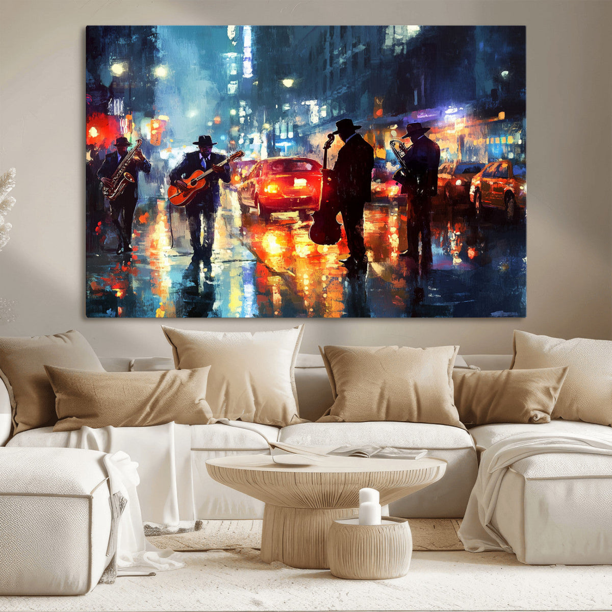 African American Jazz Canvas Wall Art Print – Abstract Music