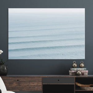 Ocean Waves Wall Art Canvas Print – Framed Solo Surfer Wave