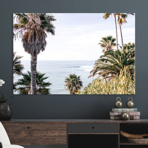 Coastal Palm Trees Wall Art Canvas Print – Framed Ocean