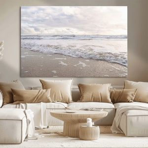 Ocean Waves Wall Art Canvas Print – Framed Coastal Shoreline