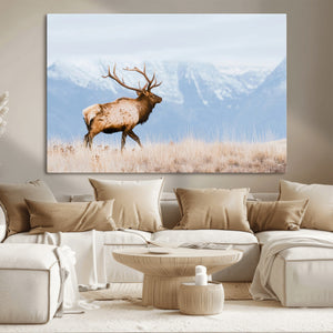 Elk Wall Art Canvas Print – Framed Mountain Wildlife Art