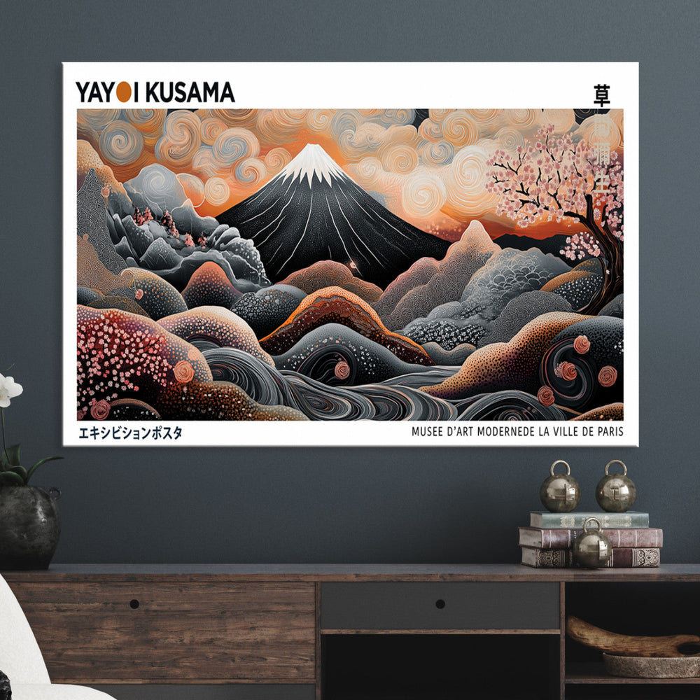 Yayoi Kusama Wall Art Canvas Print – Framed Japanese Dot Art