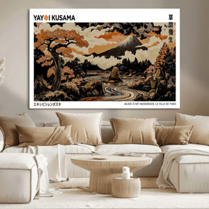 Modern Japanese Wall Art Canvas Print – Framed Abstract