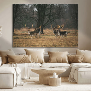 Deer Wall Art Canvas Print – Framed Rustic Wildlife Art