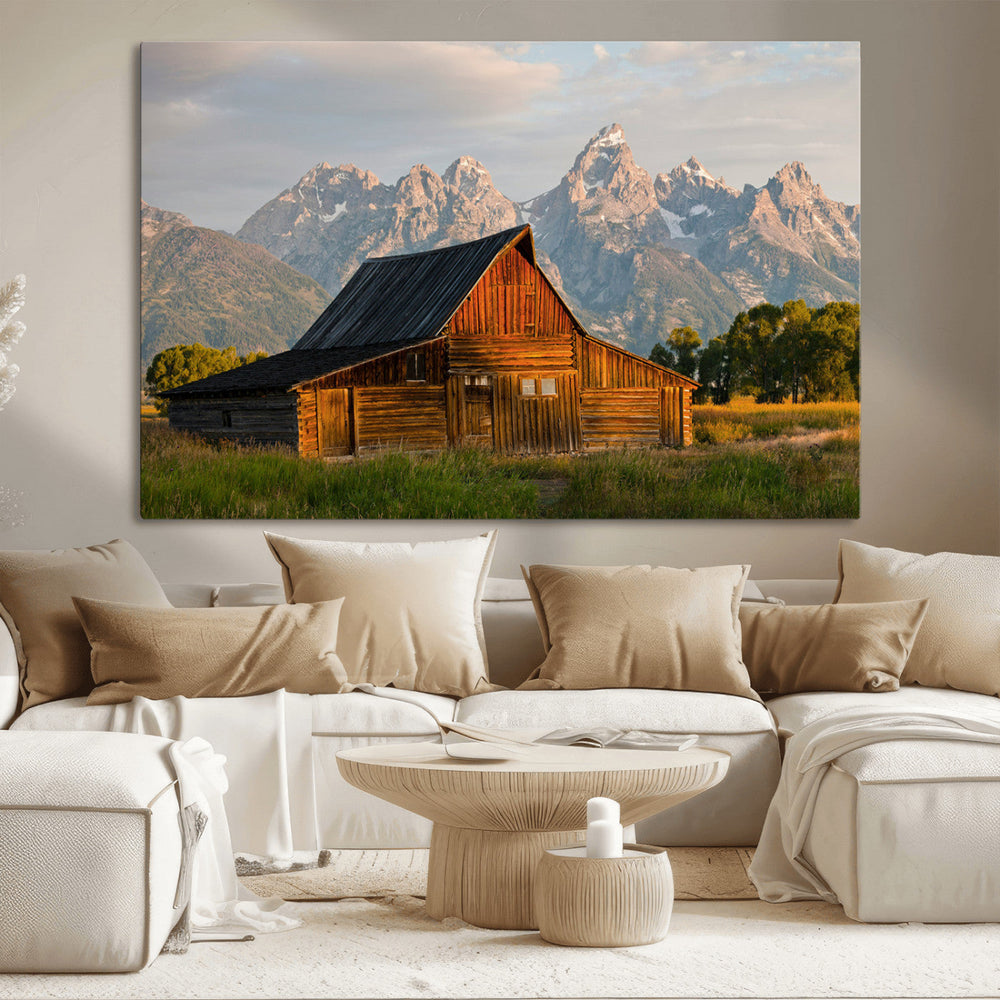 Rustic Barn Wall Art Canvas Print – Framed Grand Teton Park