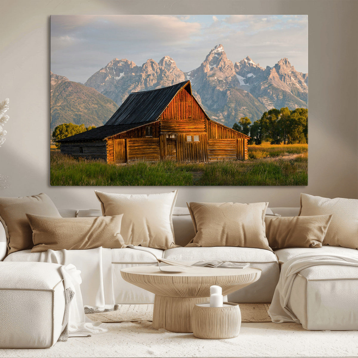 Rustic Barn Wall Art Canvas Print – Framed Grand Teton Park