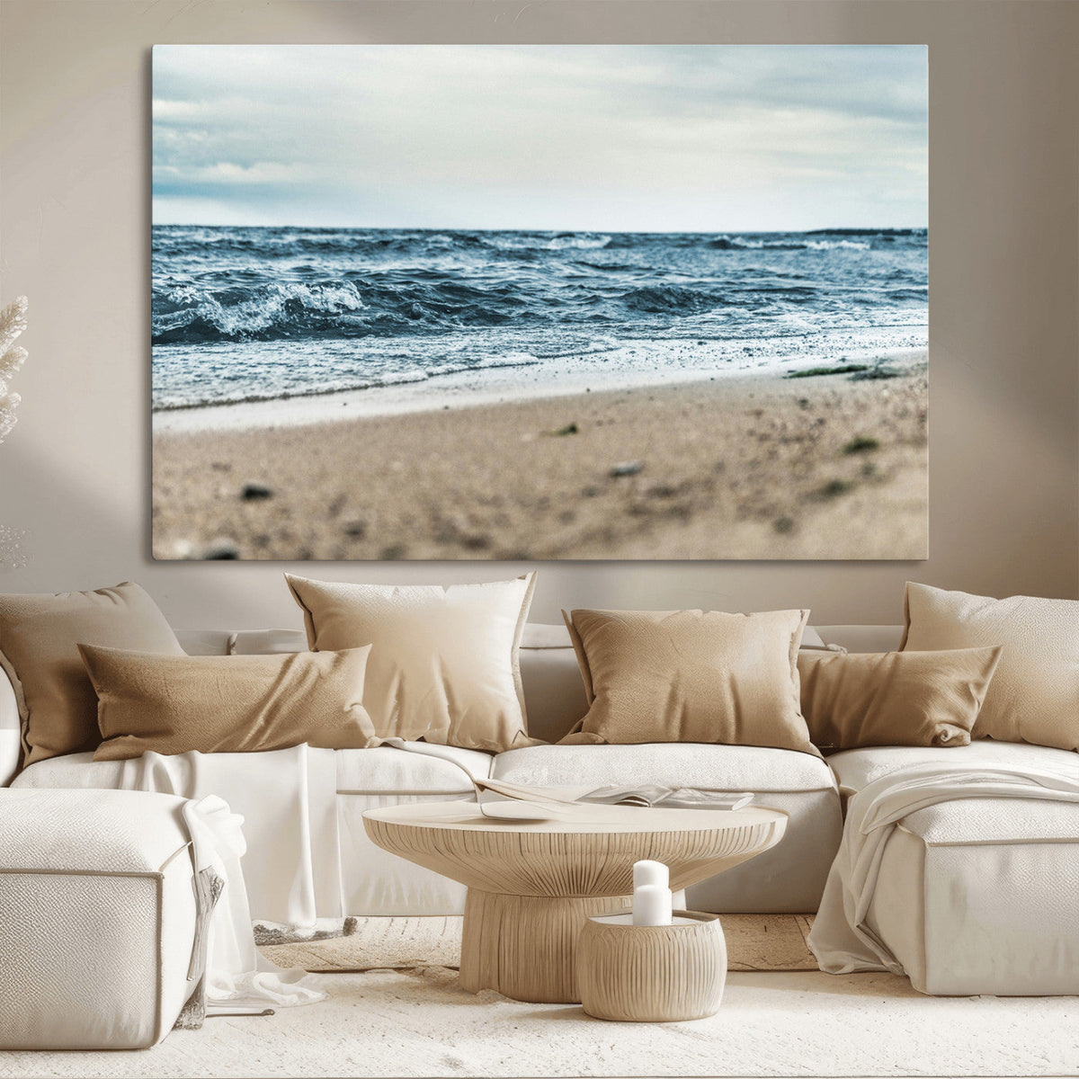 Ocean Wall Art Canvas Print – Framed Moody Seascape Coastal