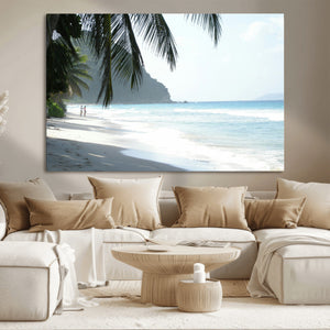 Tropical Beach Wall Art Canvas Print – Framed Serene Ocean