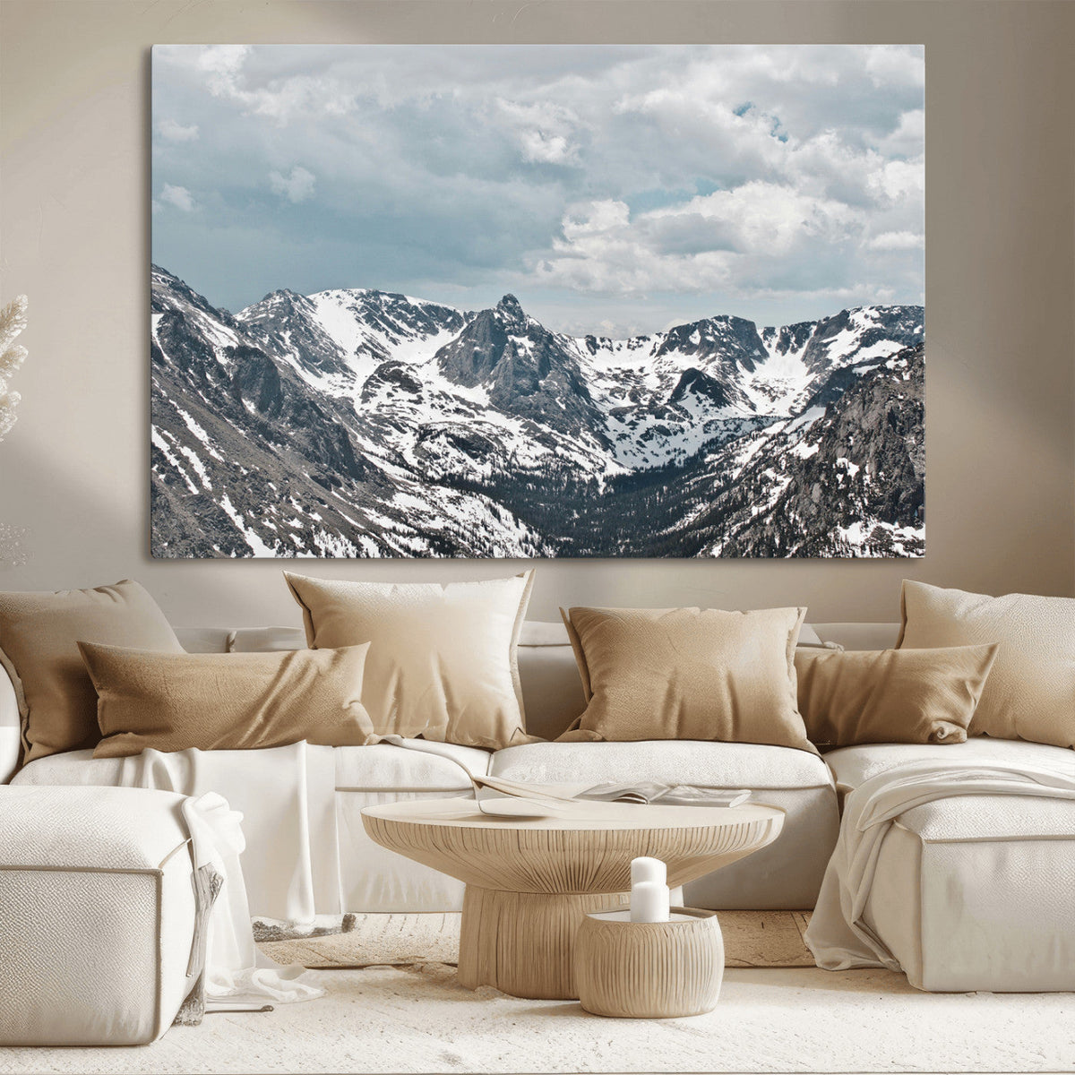 Snowy Peaks Wall Art Canvas Print – Alpine Wilderness