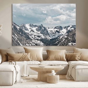 Snowy Peaks Wall Art Canvas Print – Alpine Wilderness