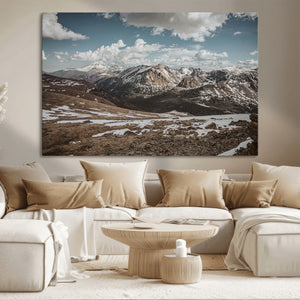 Mountain Landscape Wall Art Canvas Print – Framed Snowy