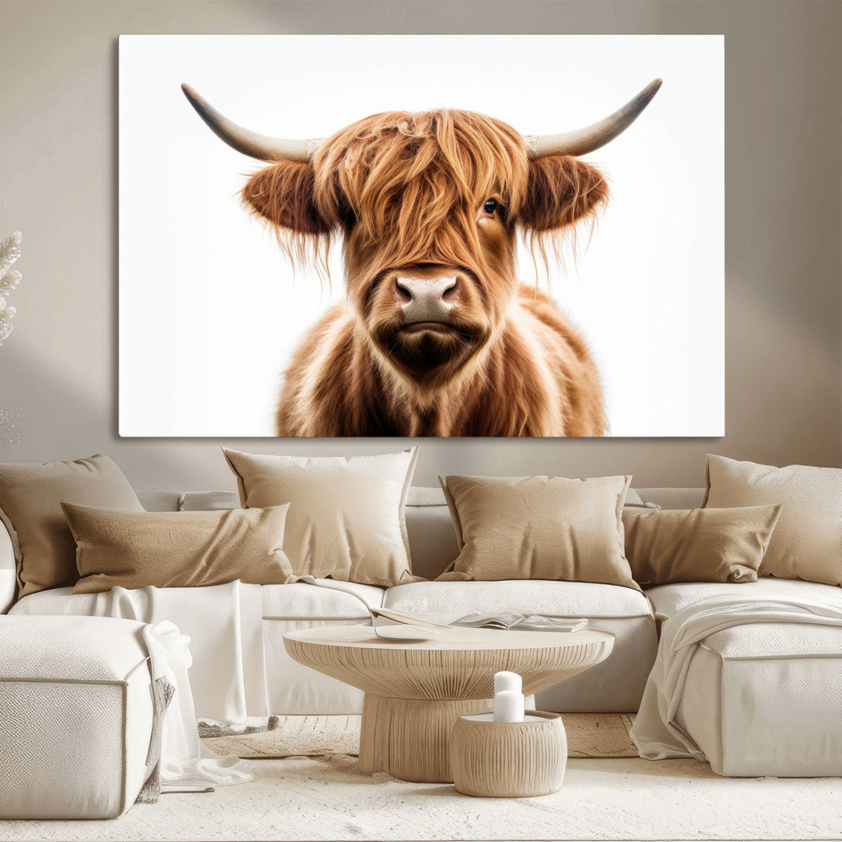 Scottish Highland Cow Canvas Print, Framed Highland Cow