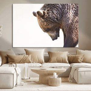 Grizzly Bear Canvas Wall Art Print – Framed Wildlife Nature
