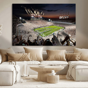 Penn State Stadium Wall Art – White Out Football Game Canvas