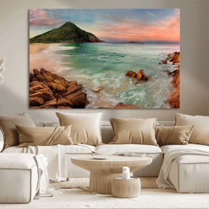 Coastal Landscape Wall Art Canvas Print – Rocky Shore and