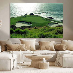 Coastal Golf Course Wall Art Canvas Print – Scenic Green