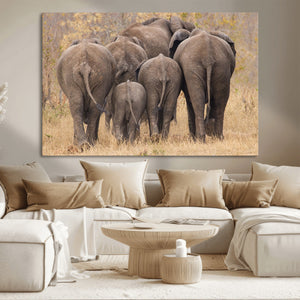 Wild Elephant Wall Art Canvas Print