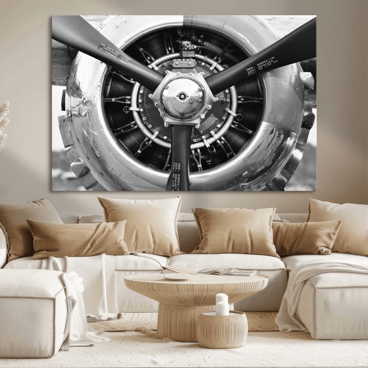 Vintage Airplane Wall Art Canvas Print
