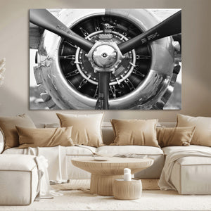 Vintage Airplane Wall Art Canvas Print