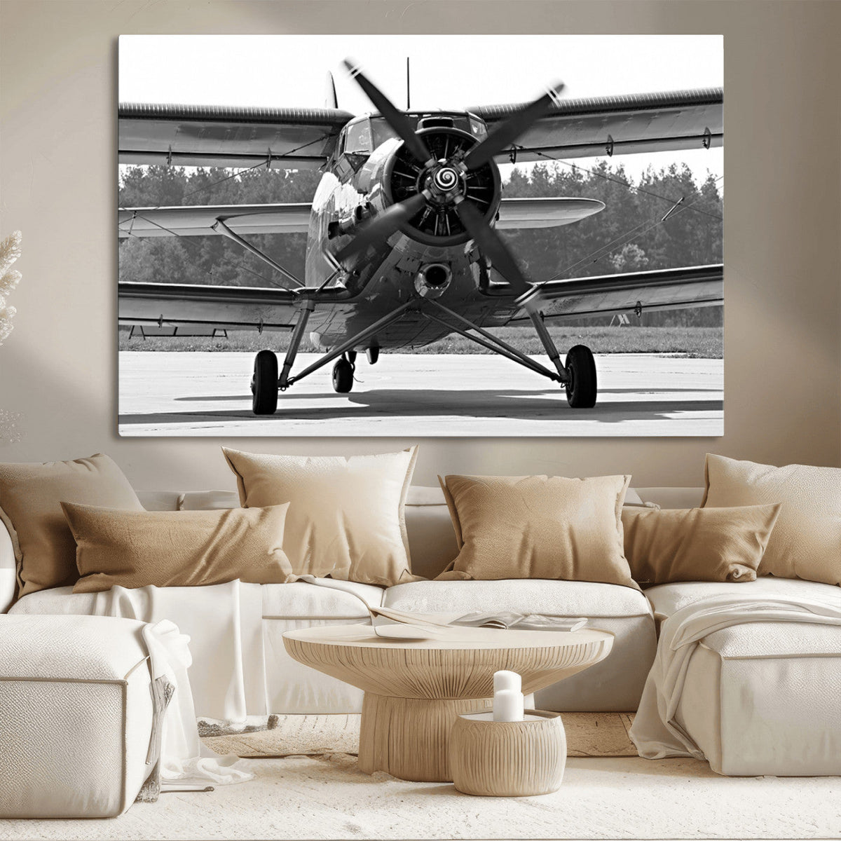 Wall Art Old War Plane Canvas Print