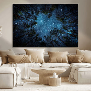 Forest and Stars Wall Art Canvas Print