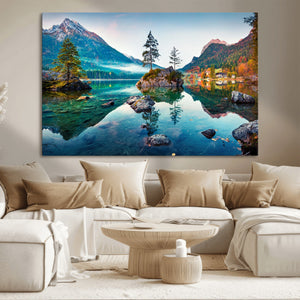 Crystal Clear Lake Wall Art | Mountains Wall Art Canvas | 3