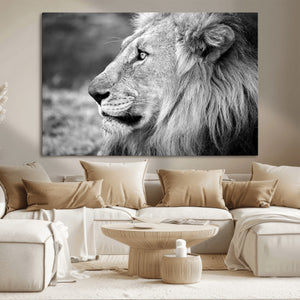 Lion Wall Art Canvas Print – Framed Majestic Wildlife
