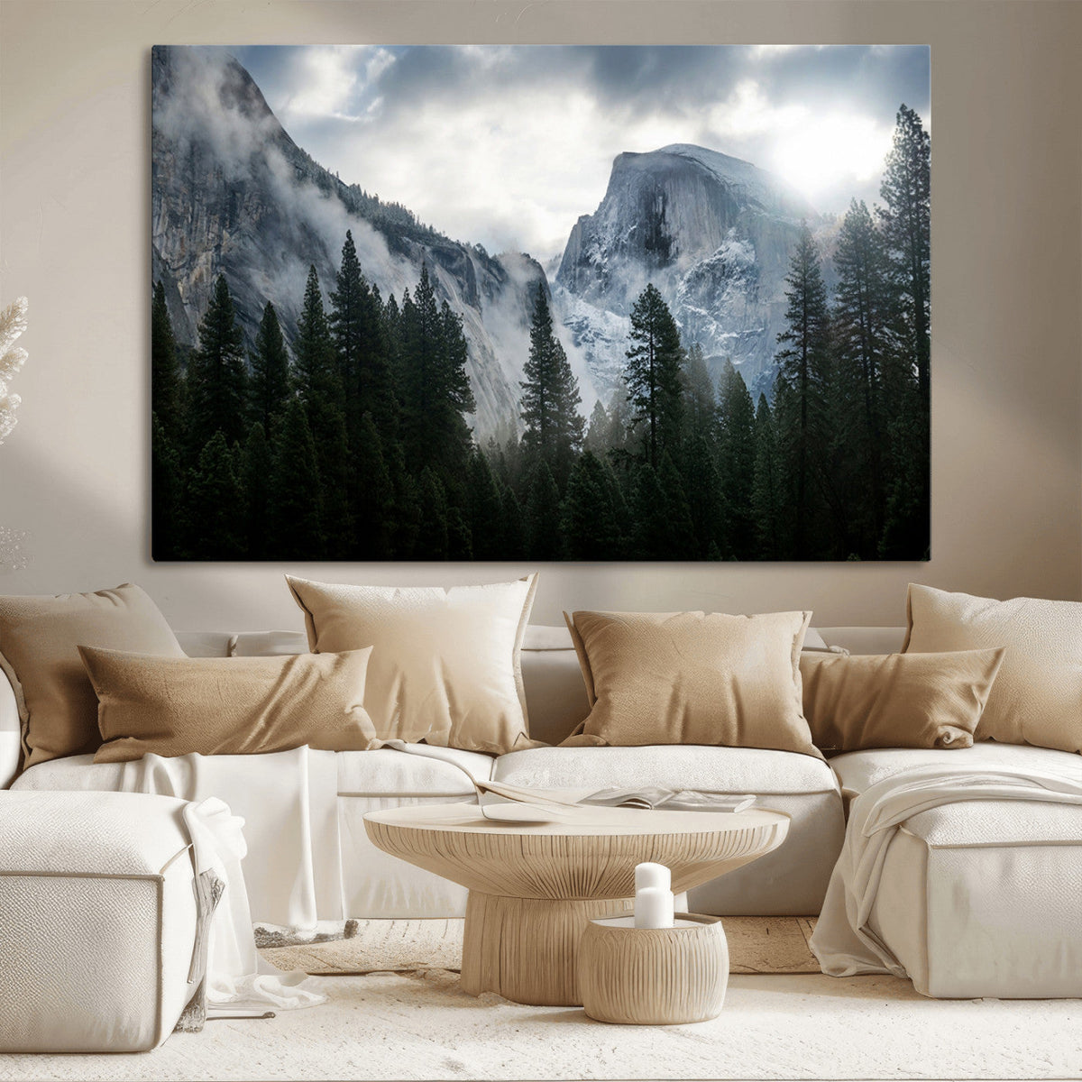 Yosemite National Park El Capitan Foggy Mountain Wall Art |