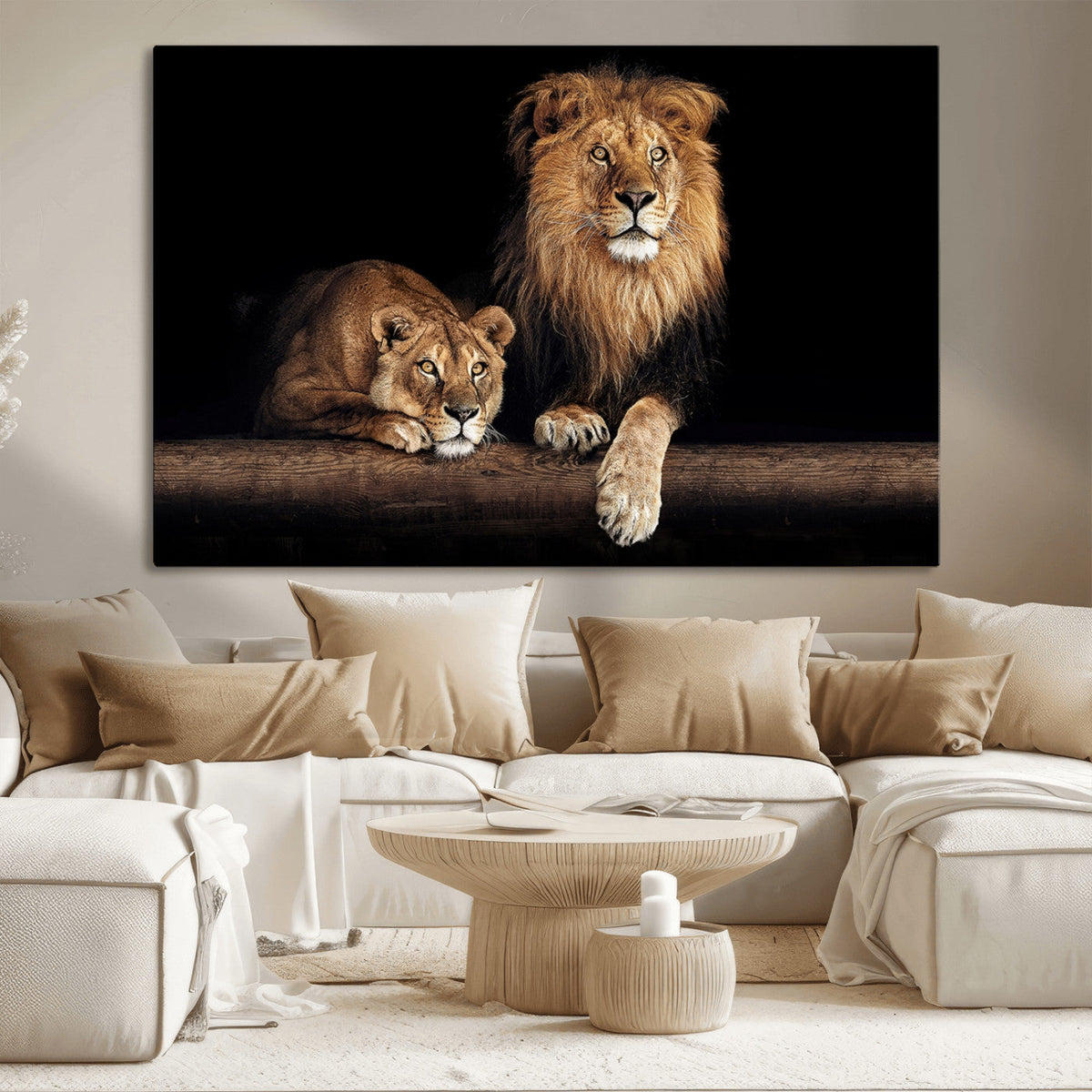 Lion Canvas Wall Art – Majestic Animal Print Artwork for