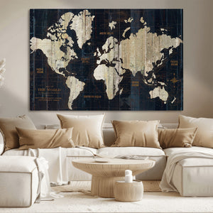 Antique Old World Map Wall Art Canvas Print