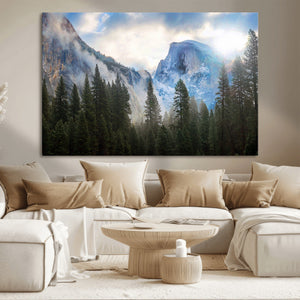 Half Dome Yosemite Calinia Wall Art Canvas Print El Capitan