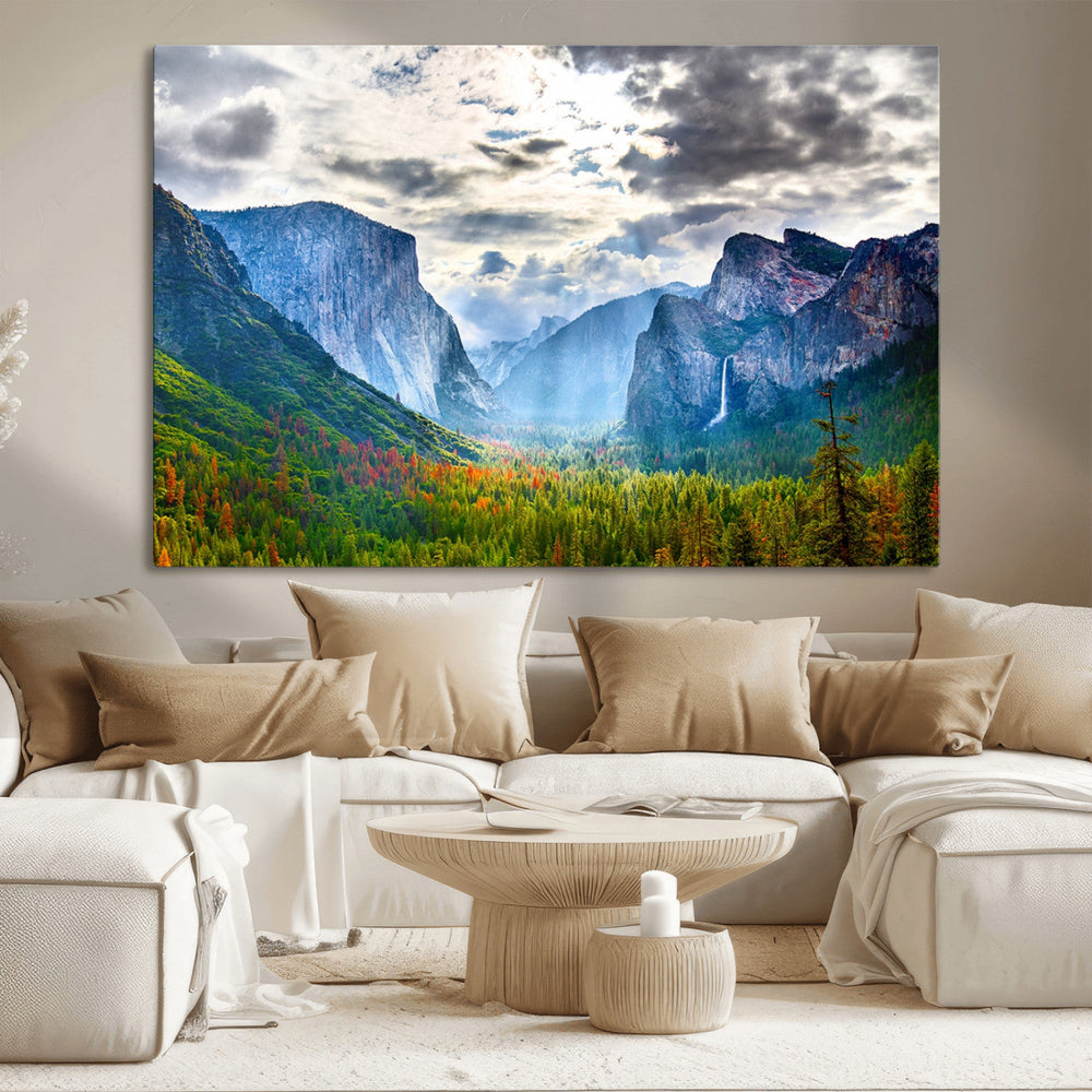 Yosemite Park Half Dome 3 Panel Canvas Print | Large Giclée