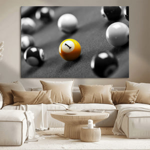 Wall Art Pool Table and Balls Canvas Print