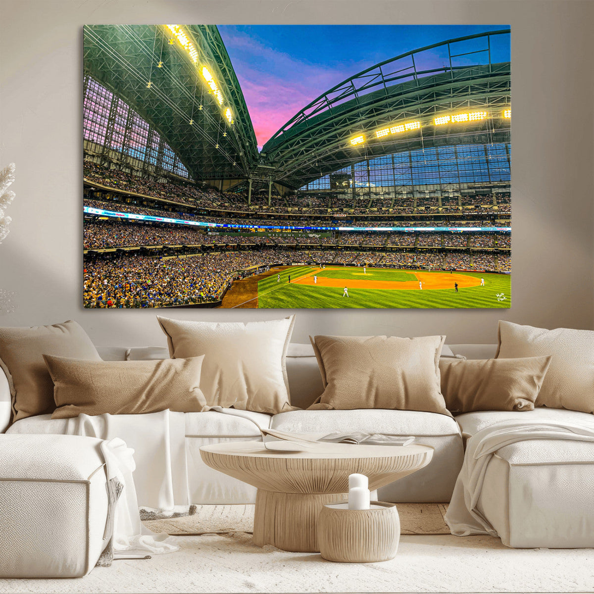 Milwaukee Brewers Baseball Team Print Canvas- American