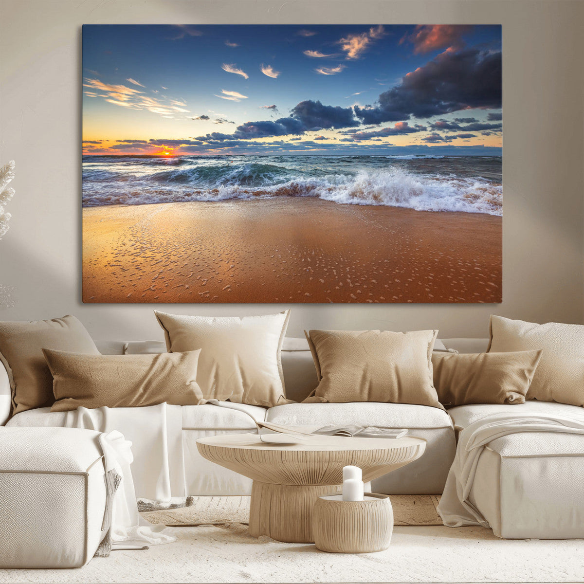 Beach Canvas Wall Art - Coastal Seascape Print for Living