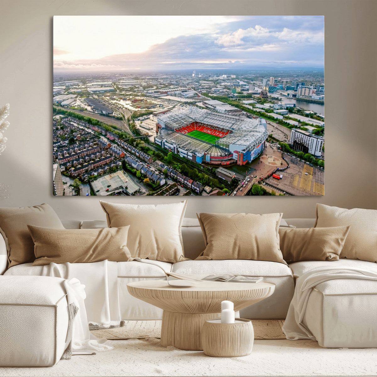 Old Trafford Manchester United Stadium Wall Art Canvas Print