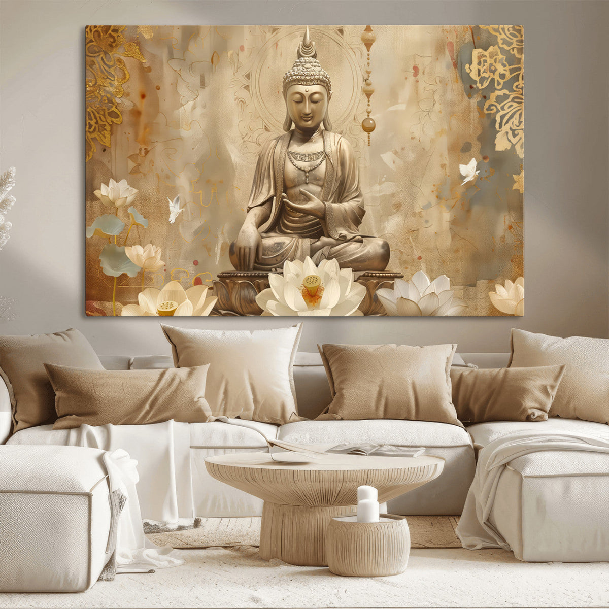 Buddha Wall Art Canvas Print, Buddha Meditation Room Decor,