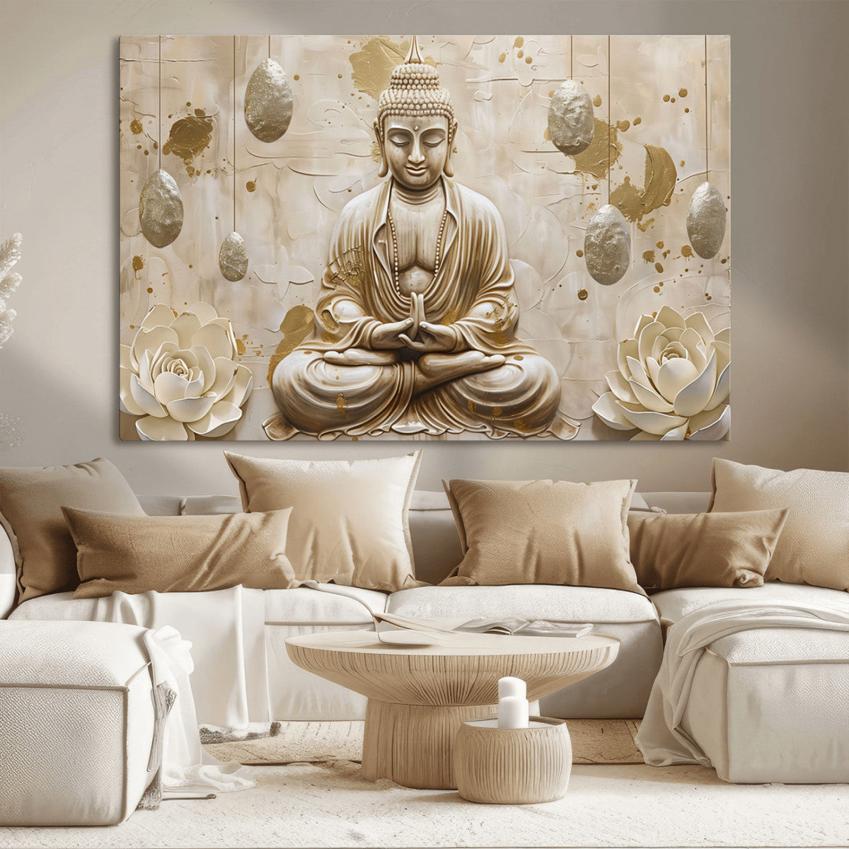 Serene Buddha Wall Art | Yoga Room Decor and Meditation Wall