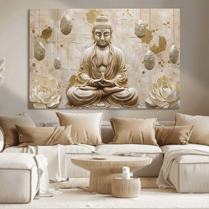 Serene Buddha Wall Art | Yoga Room Decor and Meditation Wall